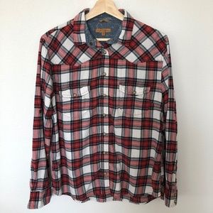 BEA Jach's Girlfriend Plaid Long Slev Shirt Size L